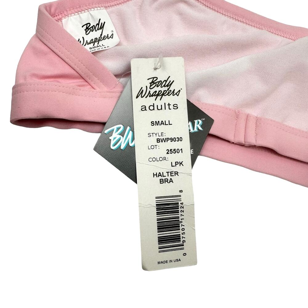 Body Wrappers NWT Light Pink Prowear Halter Open Back Bra Pull Over Dance Top - Picture 6 of 8